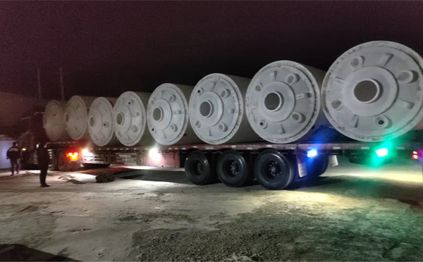 兰州新区锥底桶交付现场